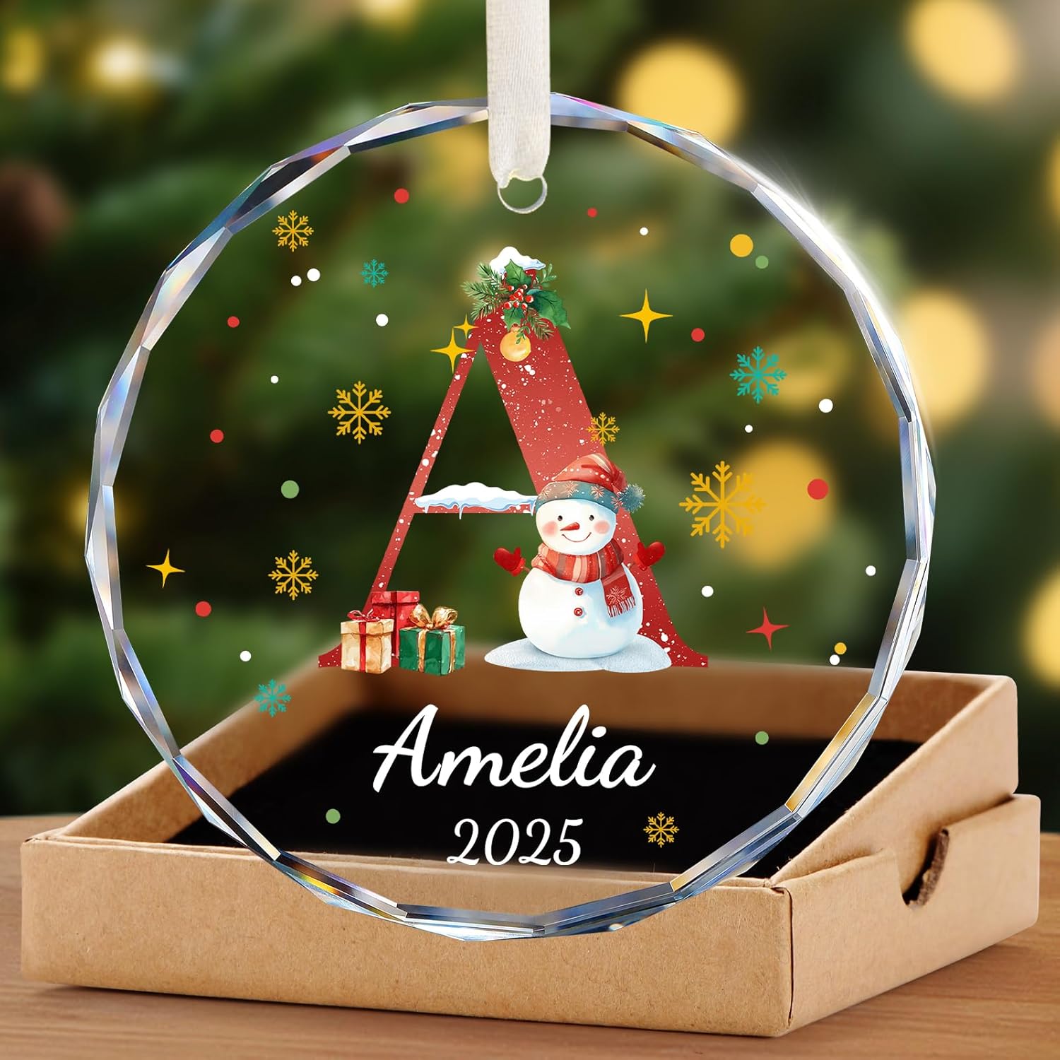 Personalized Christmas Ornaments with Names, Name Ornaments for Christmas Tree, Custom Snowman