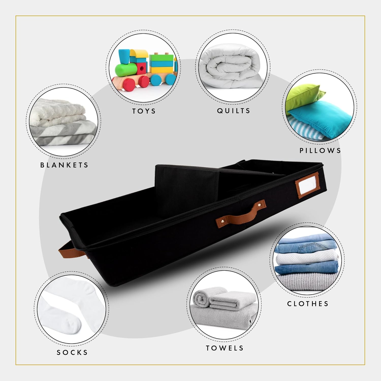 HOMELUX THEORY 2pc Low Profile Under Bed Storage Containers, Thin Under Couch Storage Organizer
