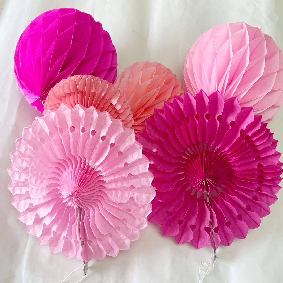 12pcs 6'' 8'' Honeycomb Balls Tissue Paper Fans Party Honeycomb Ball Fans Wall Decorations Tissue