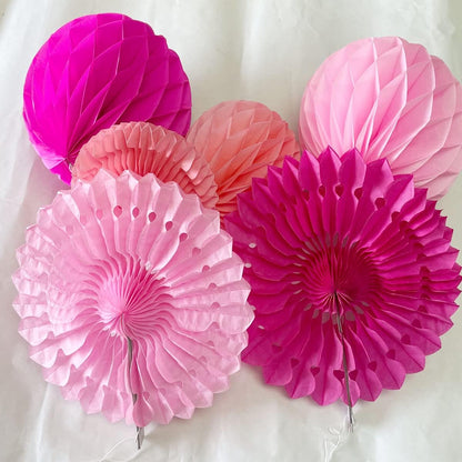 12pcs 6'' 8'' Honeycomb Balls Tissue Paper Fans Party Honeycomb Ball Fans Wall Decorations Tissue