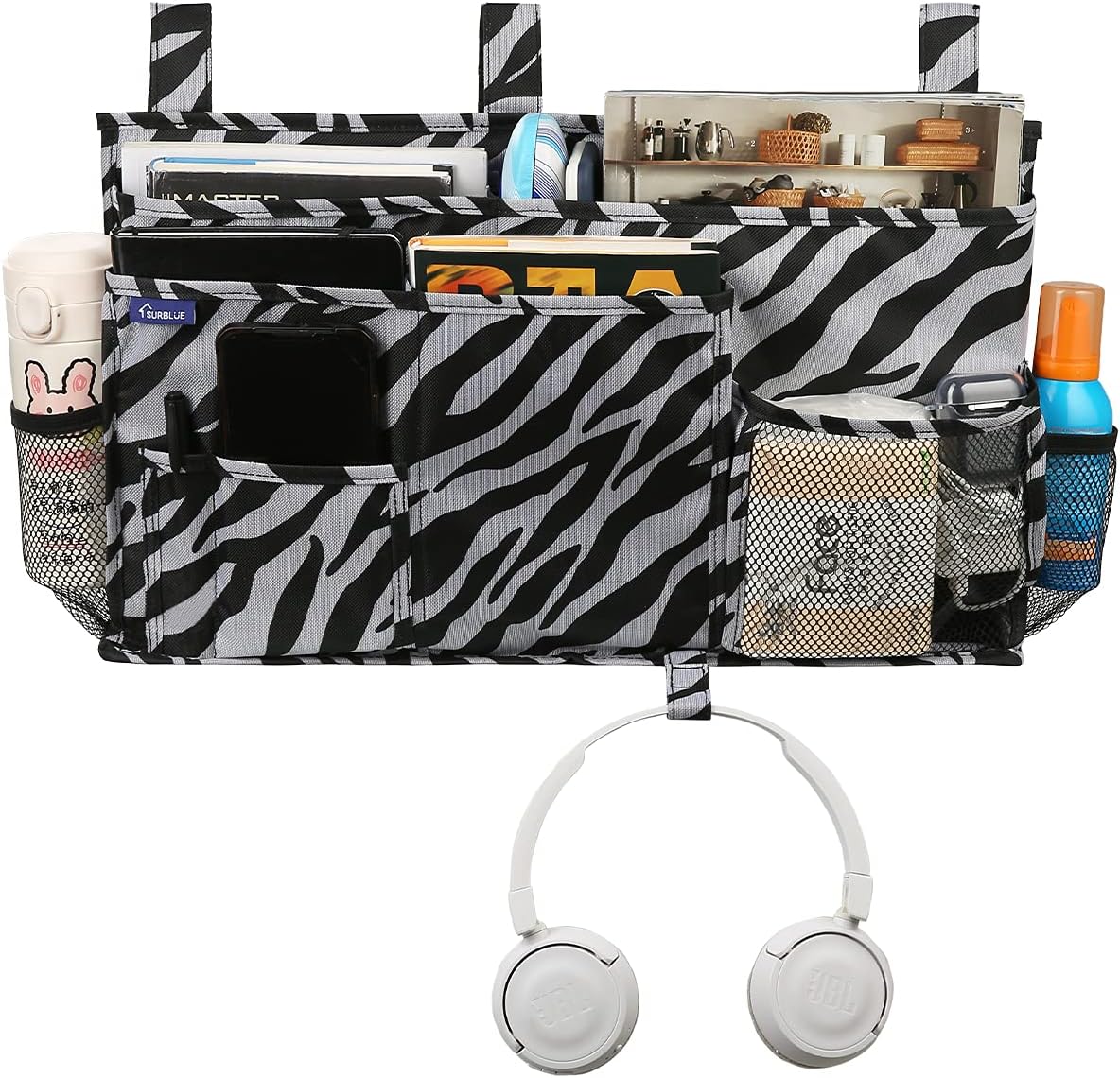 Surblue Bedside Caddy Hanging Organizer Storage Bag Pocket for Bunk, Hospital, College Dorm Rooms