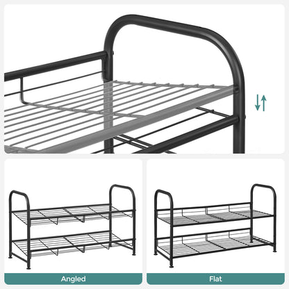 SONGMICS Shoe Rack, 2 Tier Shoe Organizer for Closet, Holds up to 8 Pairs of Shoes, Shoe Rack for