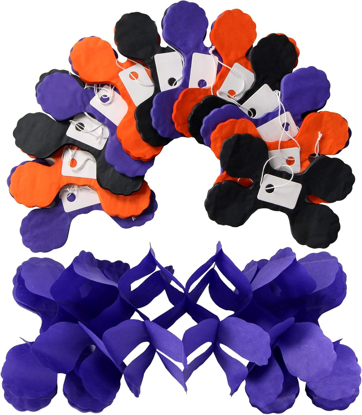 Black-Orange Purple Halloween Party-Decorations Streamers-Garland - 12pcs 4-Leaf Clover Paper