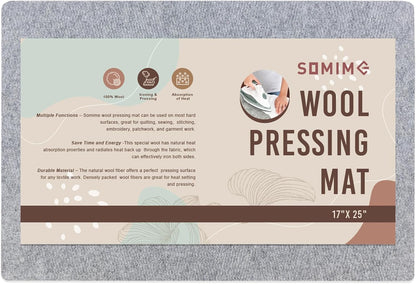 Somime 17x25" Wool Pressing Mat, 100% New Zealand Wool Ironing Mat, Felted Wool Ironing Board for