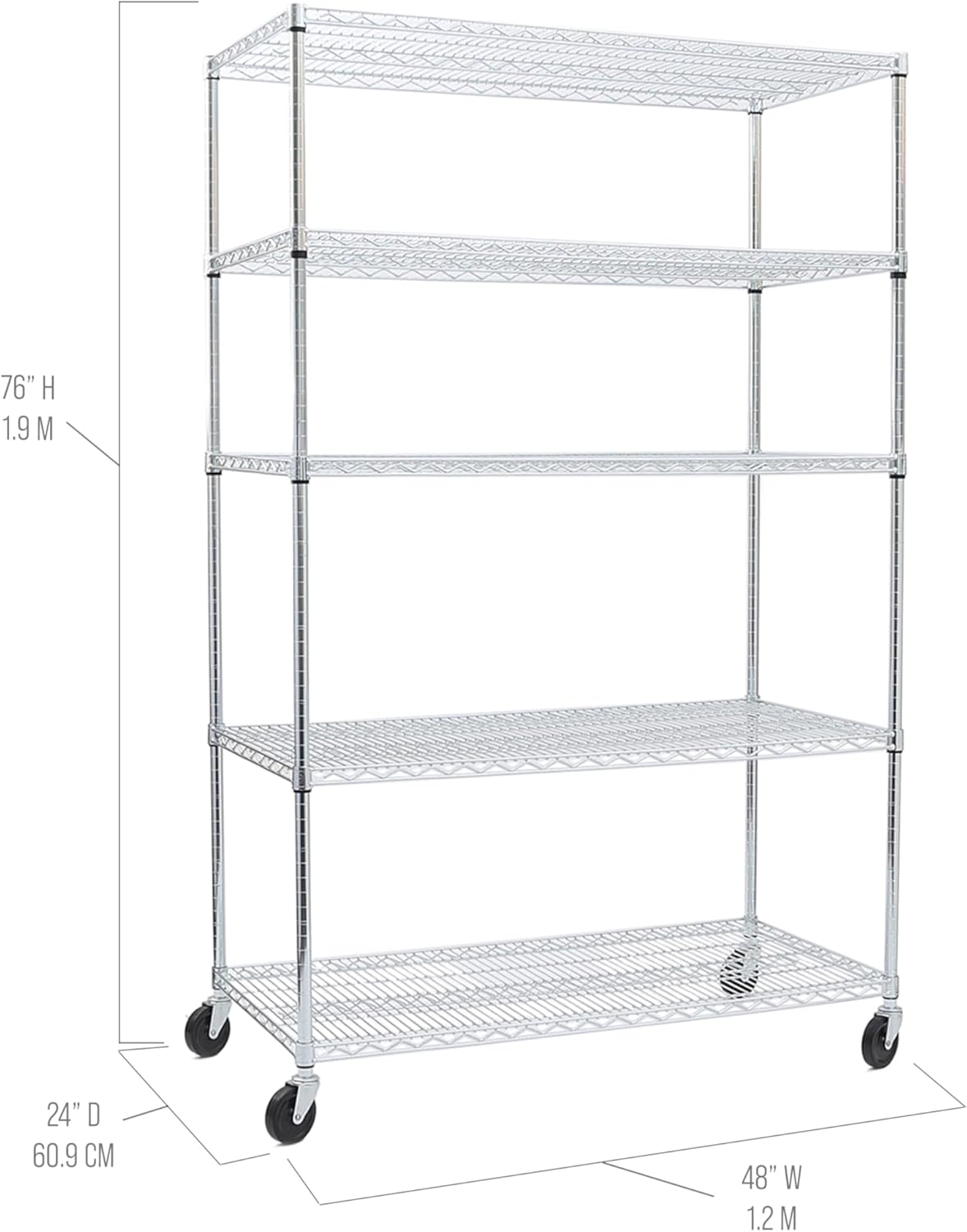Seville Classics UltraDurable Heavy Duty NSF Solid Steel Wire Rack Storage Unit Organizer for