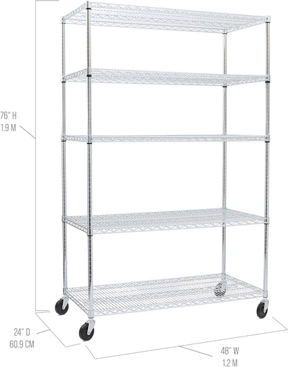 Seville Classics UltraDurable Heavy Duty NSF Solid Steel Wire Rack Storage Unit Organizer for