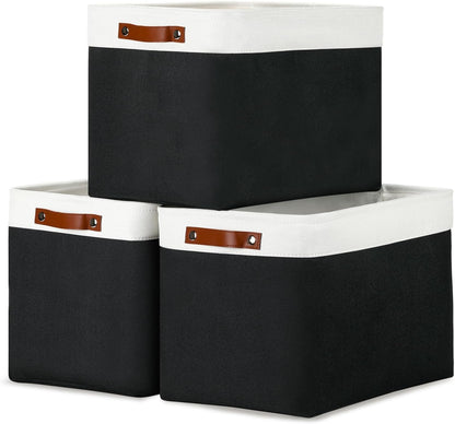 DULLEMELO Large Storage Baskets Fabric Storage Bins, Canvas Storage Basket for Shelf Toys