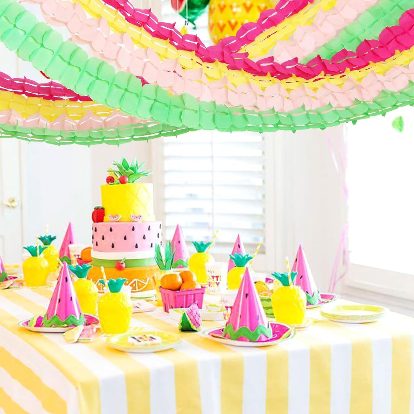 Hawaiian Luau Party-Decorations Streamer Garland - 157Ft Tropical Aloha Theme Supplies Four-Leaf