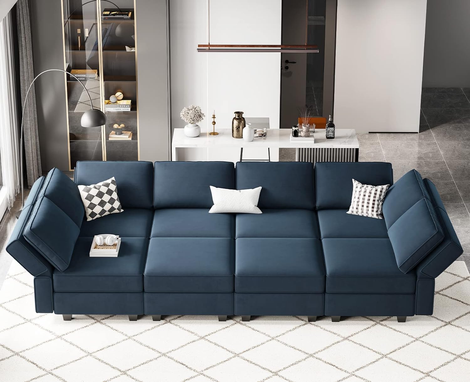 Belffin Modular Sectional Sofa with Storage Chaises Sectional Sleeper Sofa Couch 8 Seat Sectional