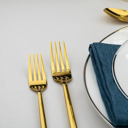Alata Potter Gold 20-Piece Forged Silverware Set with Utensil-Serving Set, Service for 4, Stainless