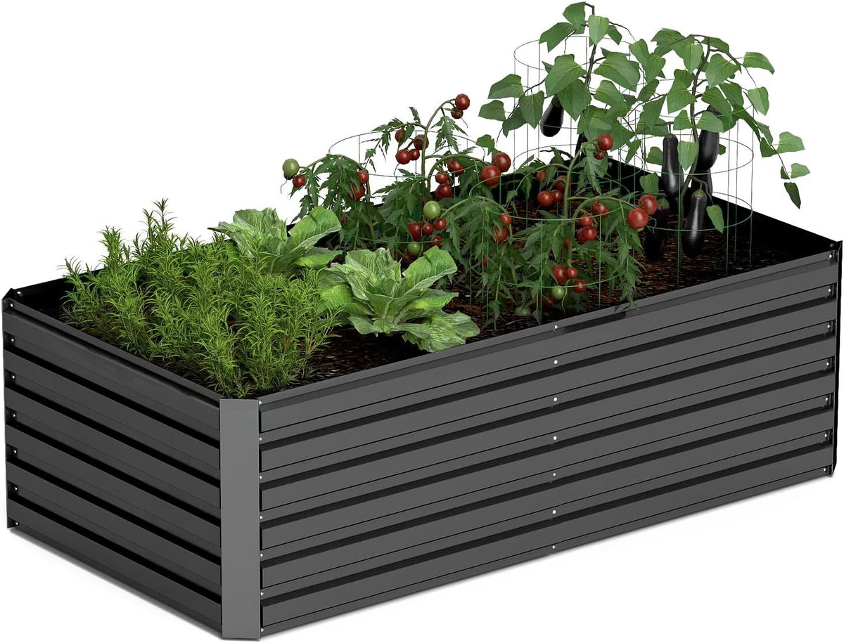 8x4x2 ft Raised Garden Bed, Large Metal Planter Raised Beds, Planters for Outdoor Plants for