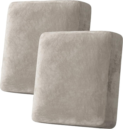 H.VERSAILTEX Velvet Stretch Couch Cushion Cover Plush Cushion Slipcover for Loveseat Cushion