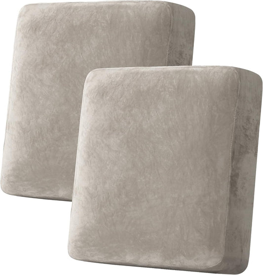 H.VERSAILTEX Velvet Stretch Couch Cushion Cover Plush Cushion Slipcover for Loveseat Cushion