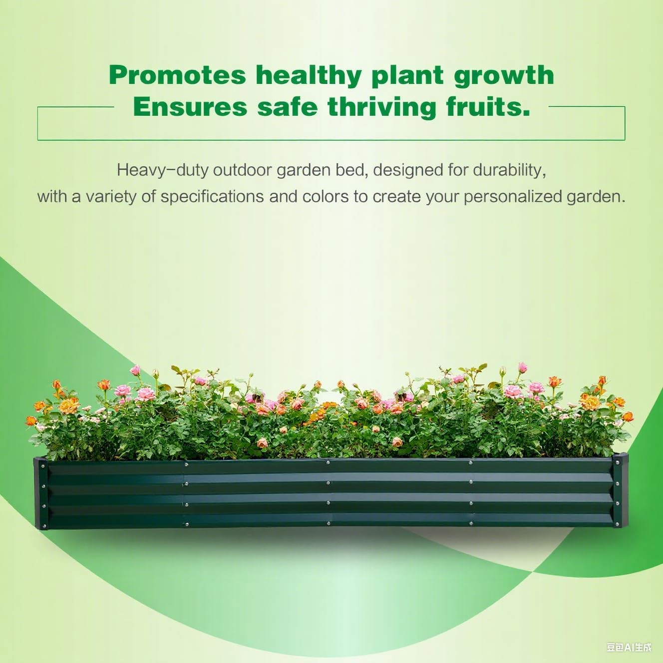 GARDMAX 8x4x1FT Galvanized Raised Garden Bed Kit, Metal Planter Boxes Outdoor with Easy Assembly
