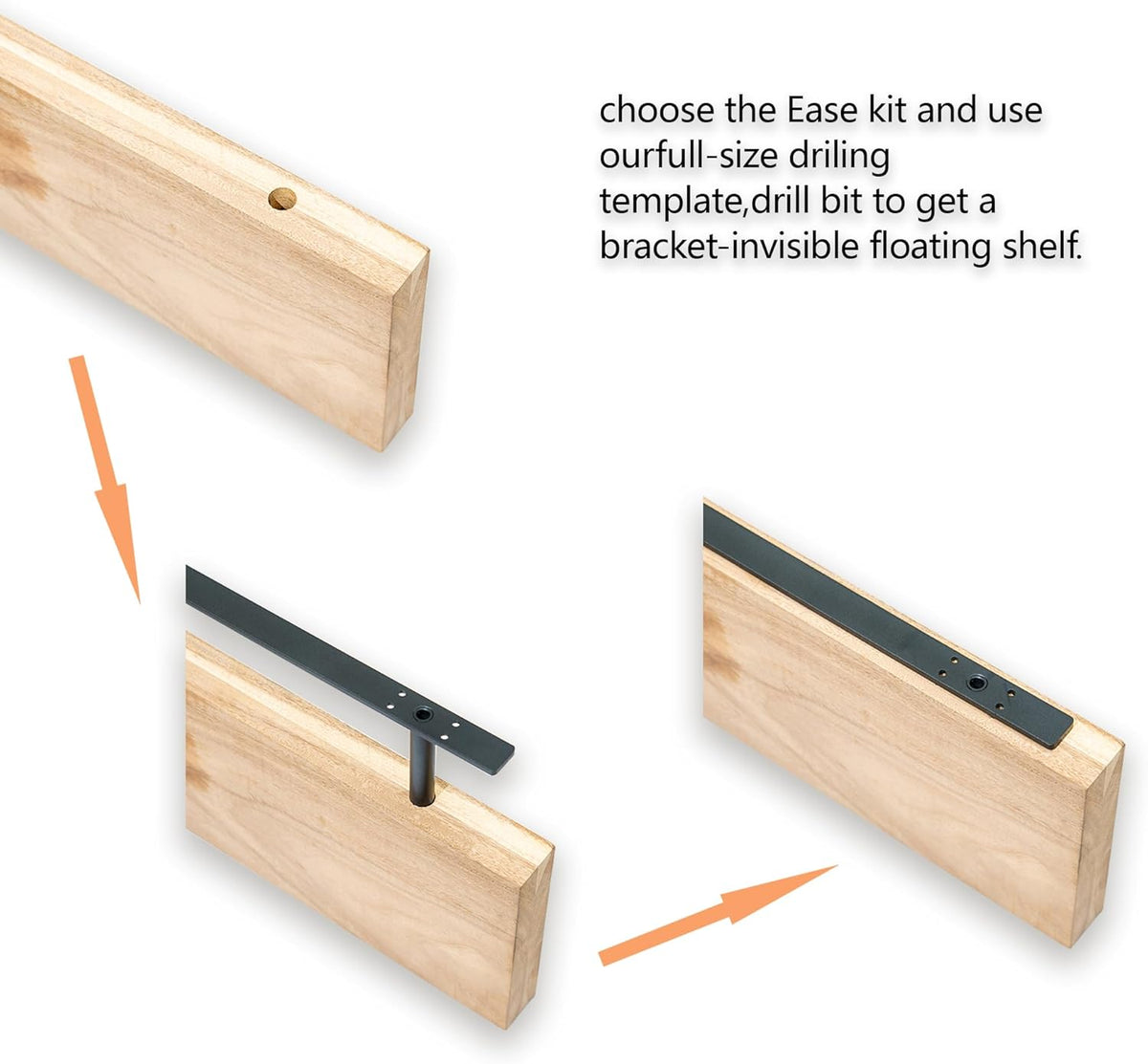 38'' Heavy-Duty Floating Shelf Bracket, Hidden Shelf Bracket for Fireplace Racks and Shelves, if