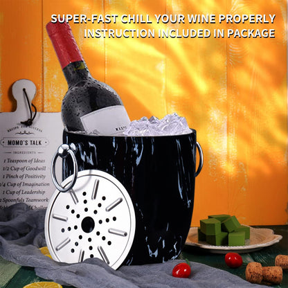 Ice Bucket with Lid, Scoop, Tongs and Strainer - Well Made Insulated Stainless Steel Keep Ice