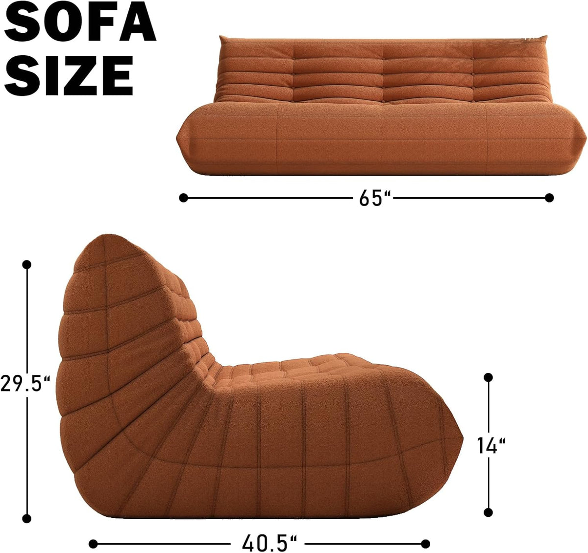 Bean Bag Chair, Oversized Fireside Chair Bean Bag Sofa Large Bean Bag Chair for Adults, 3 Seater