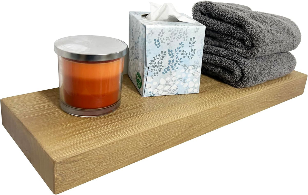 joelsantiques 24 Inch Wooden Floating Shelves for Wall - 24x8x2 in - Made of Natural Wood - Short