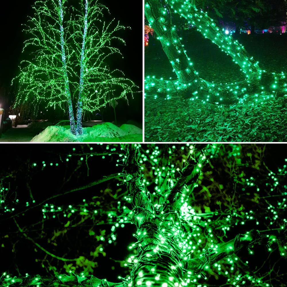 EEW 2 Pack 200 LED Solar Christmas Lights Outdoor Waterproof, Solar String Lights for Outside