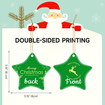 Personalized Christmas Ornaments 2025 Ceramic Custom Picture Text Hanging Ornament Customized