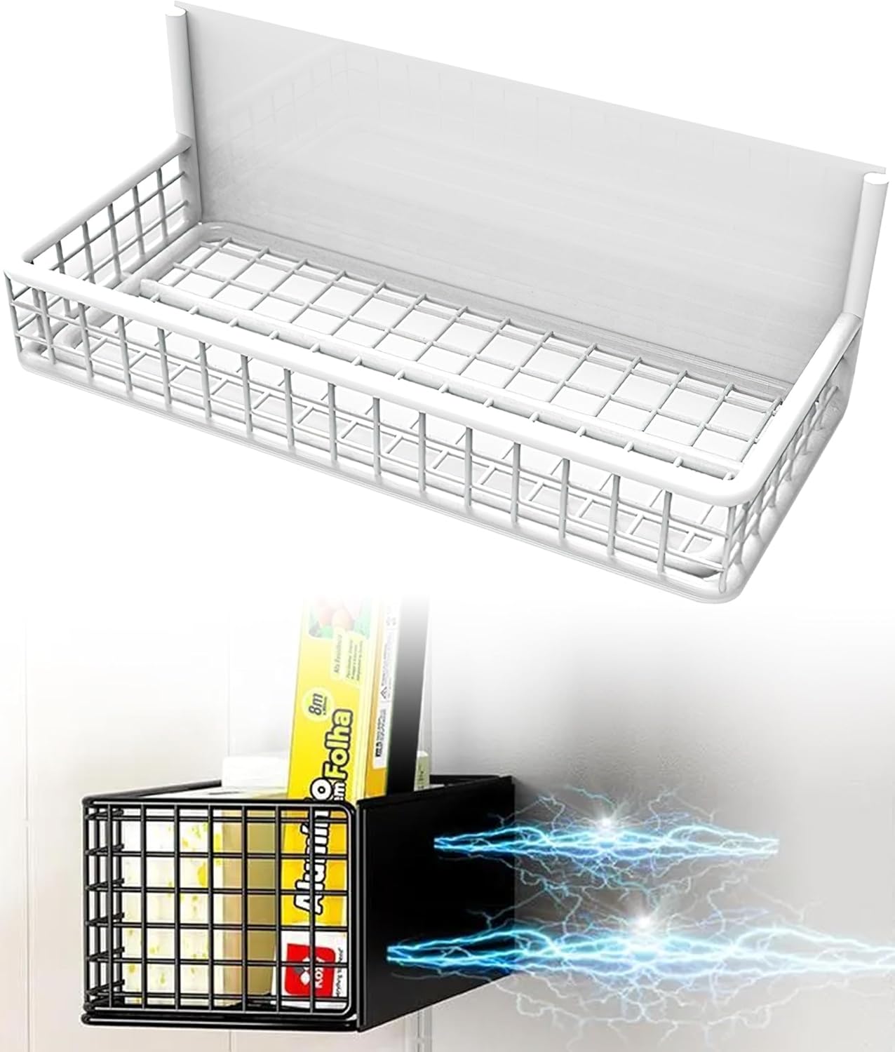 Magnetic Basket Fridge Organizer Wire Bins Pencil Holder Whiteboard Accessories Home Kitchen