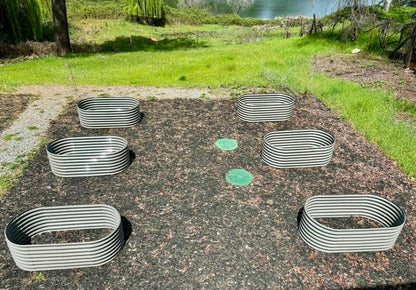 A ANLEOLIFE 6X3X2 ft Galvanized Raised Garden Beds Outdoor-2 Pack, Oval Large Metal Deep Root