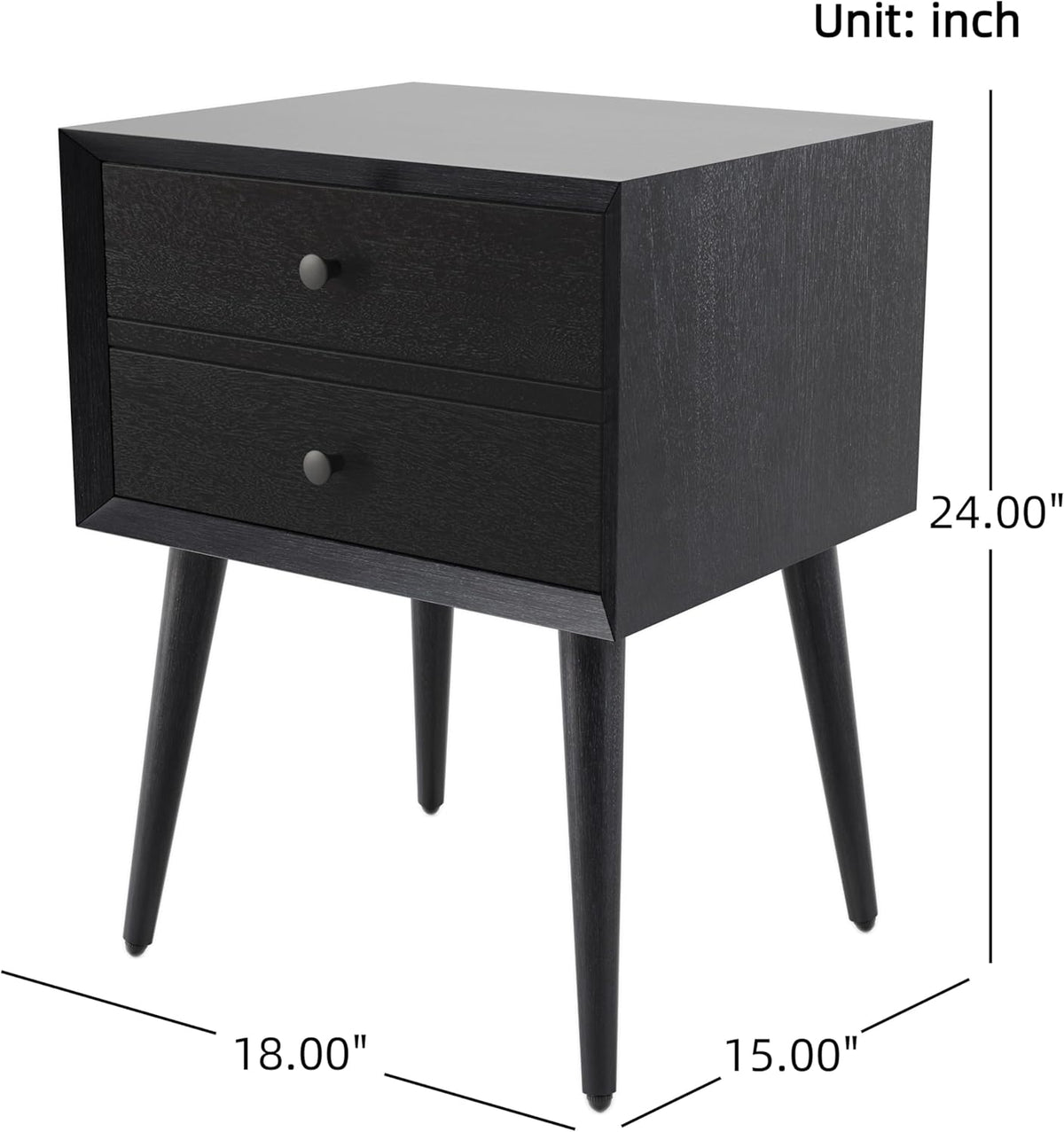 Christopher Knight Home Accent Bedside End Table, Acacia Wood Nightstand Side Table, Storage with 2