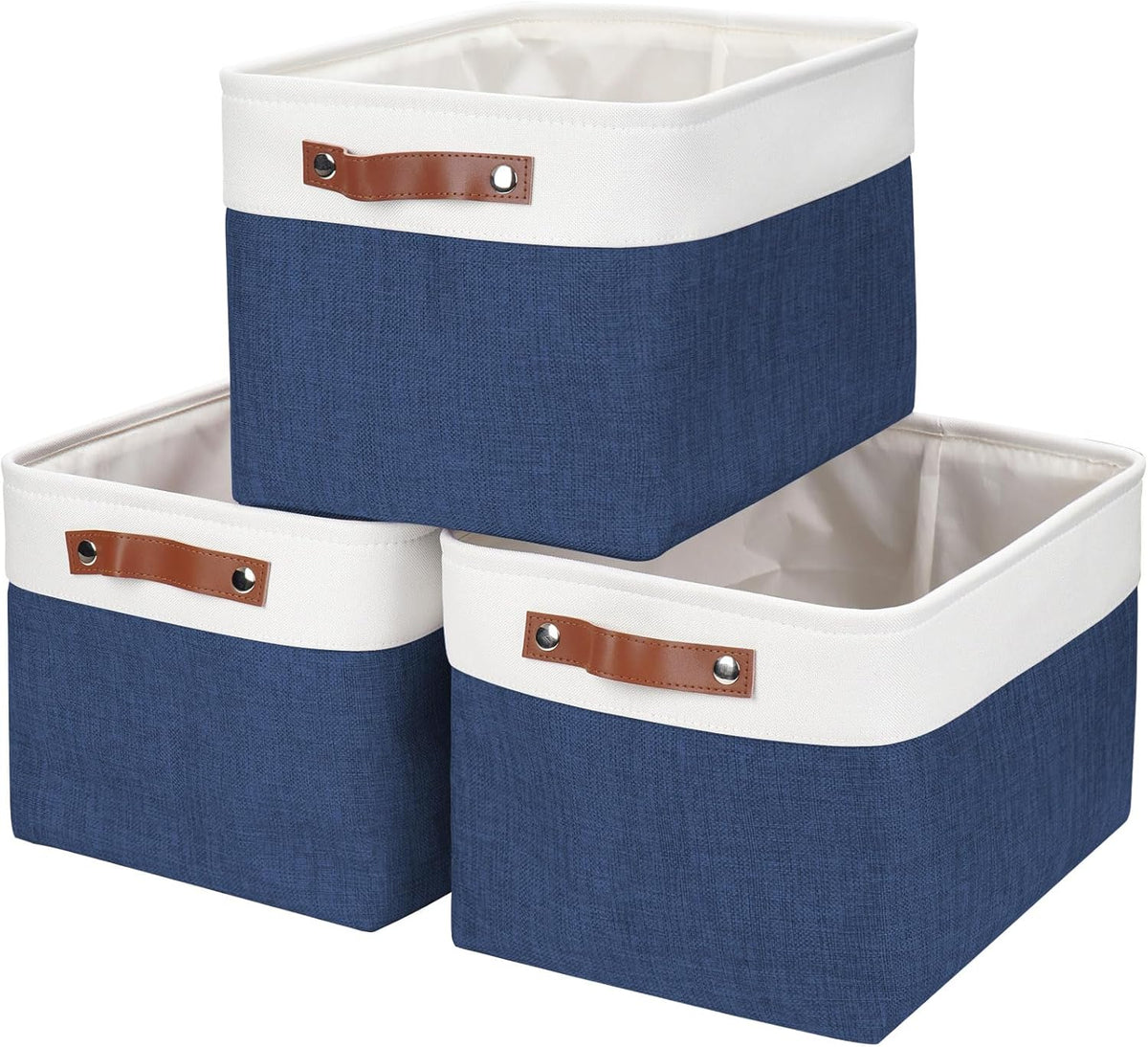 Storage Bins Large Fabric Storage Baskets for Shelves 3 Pack, Decorative Linen Closet Baskets with
