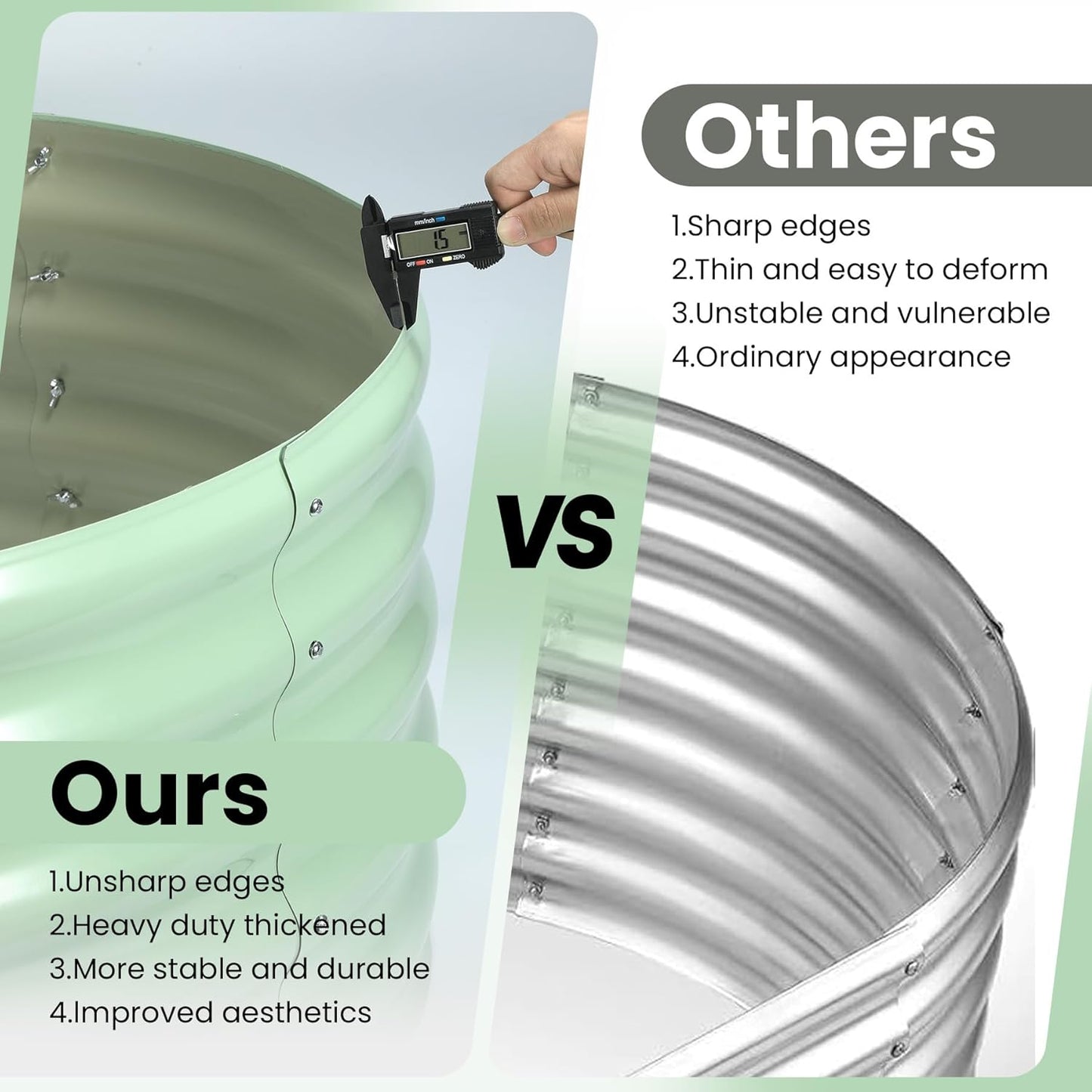 2 Pcs 6x3x1ft Oval Raised Garden Bed, Galvanized Raised Beds,Open-Ended Base Metal Raised Planter