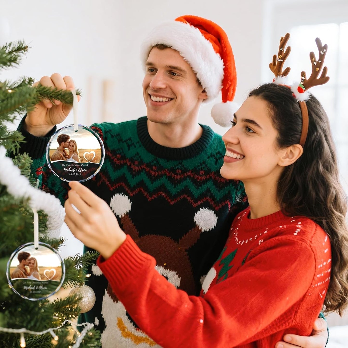 Personalized First Christmas Engaged Ornaments, Engagement Gifts for Couples 2025, Bride to be