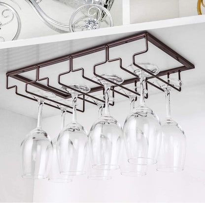 Wine Glass Rack Under Cabinet - Stemware Holder Metal Wine Glass Organizer Glasses Storage Hanger