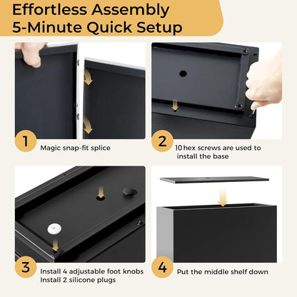 Tall & Long Metal Divider Planter 30W x 11D x 24H, Easy 5-Min Assembly, Outdoor Span Rectangular