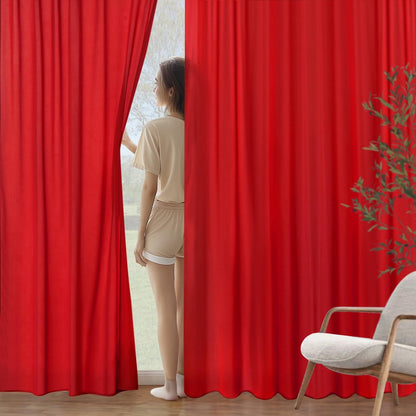MIULEE Red Privacy Sheer Curtains That Let Light in 84 Inches Long Non-See-Through Semi Sheer