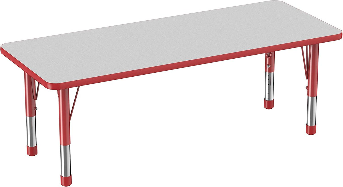 FDP Rectangle Activity School and Classroom Kids Table (24 x 60 inch), Chunky Toddler Legs