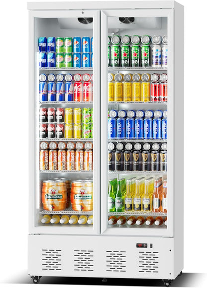 30.5 Cu.ft. Commercial Refrigerators 2 Glass Door Commercial Beverage Refrigerators Upright Display