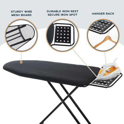 Ironing Board Full Size, RAINHOL 54"x13" Heavy Duty Compact Ironing Board with Iron Rest, Heat