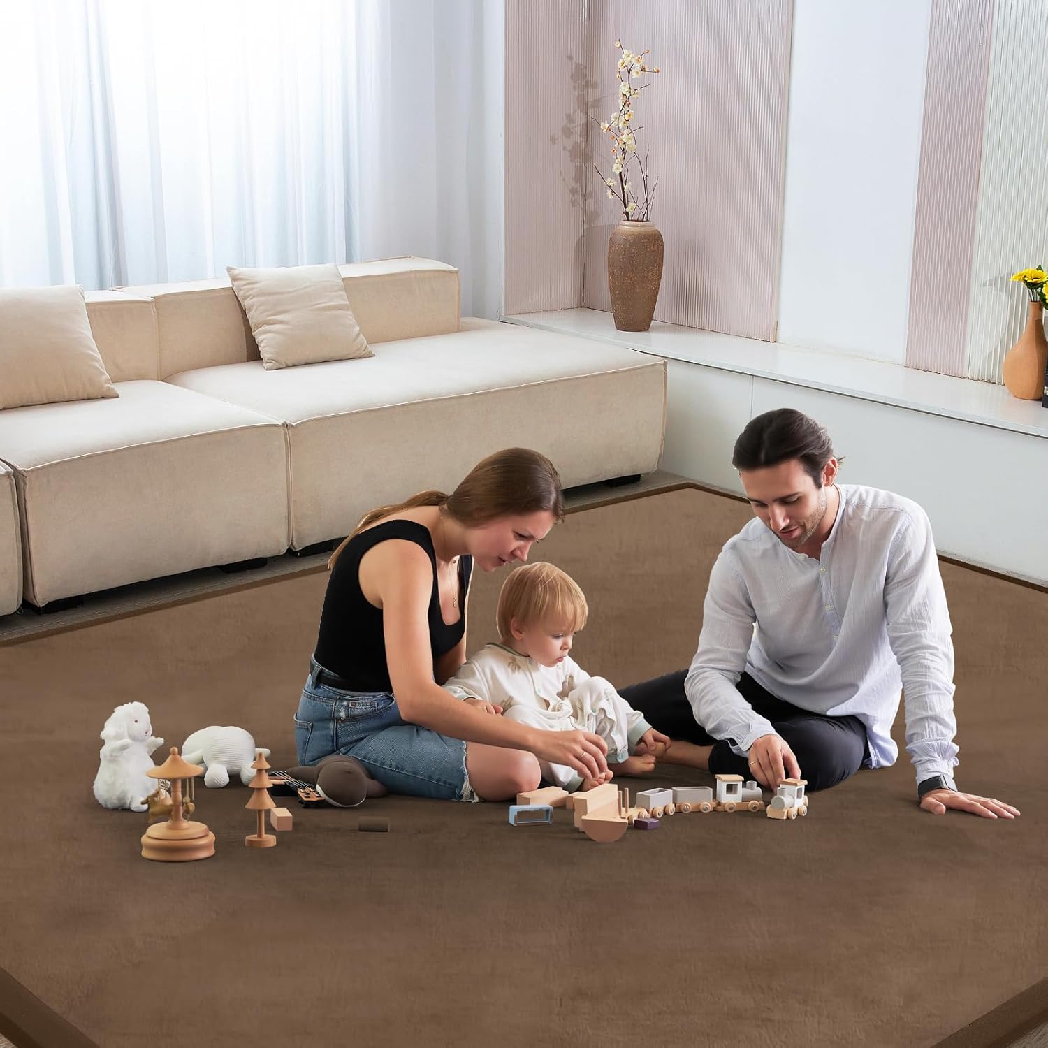 Baby Play Mat for Floor Tummy Time Nursery Rug Muscle Area Rug Playroom Rug Tatami 50 * 50" Memory