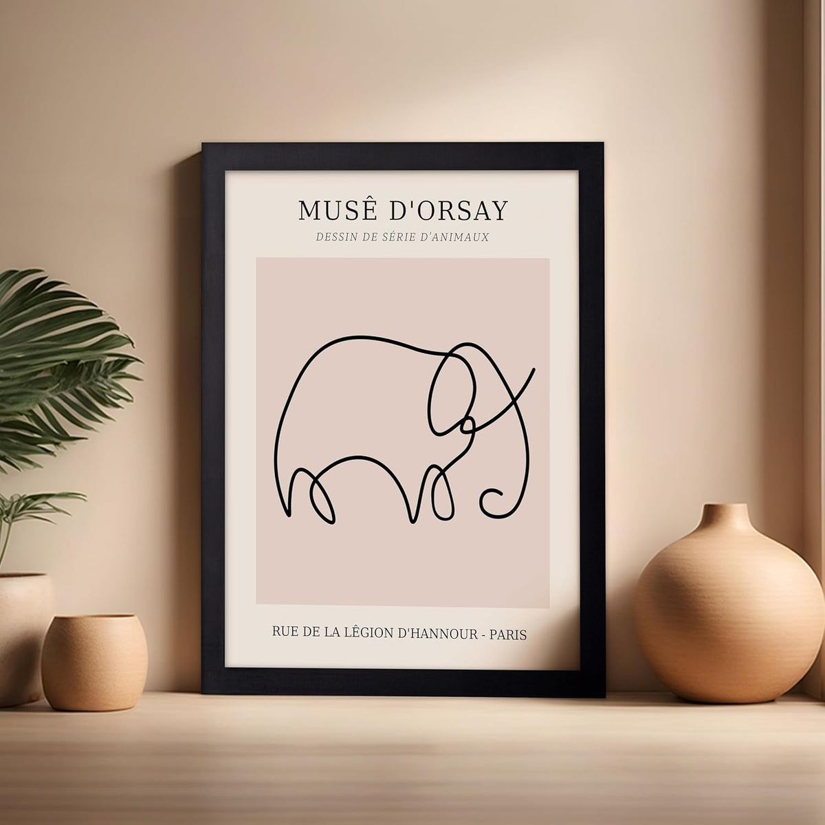 Poster Master Vintage Poster - Retro One Line Elephant Drawing Print - Elephant Art - Minimal Gift