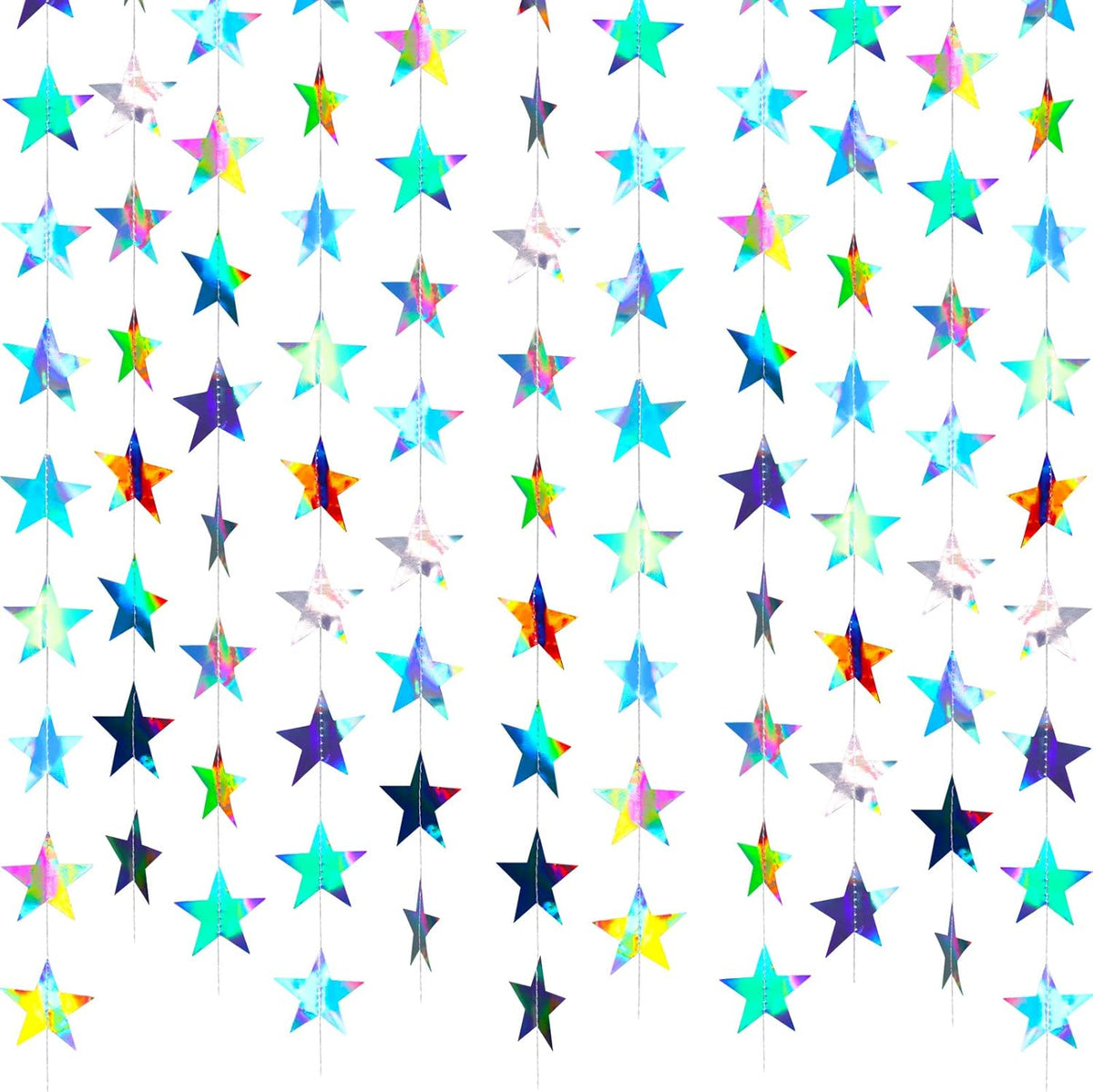Patelai Glitter Star Garland Banner Decor 130 Feet Star Hanging Bunting Banner Twinkle Backdrop for