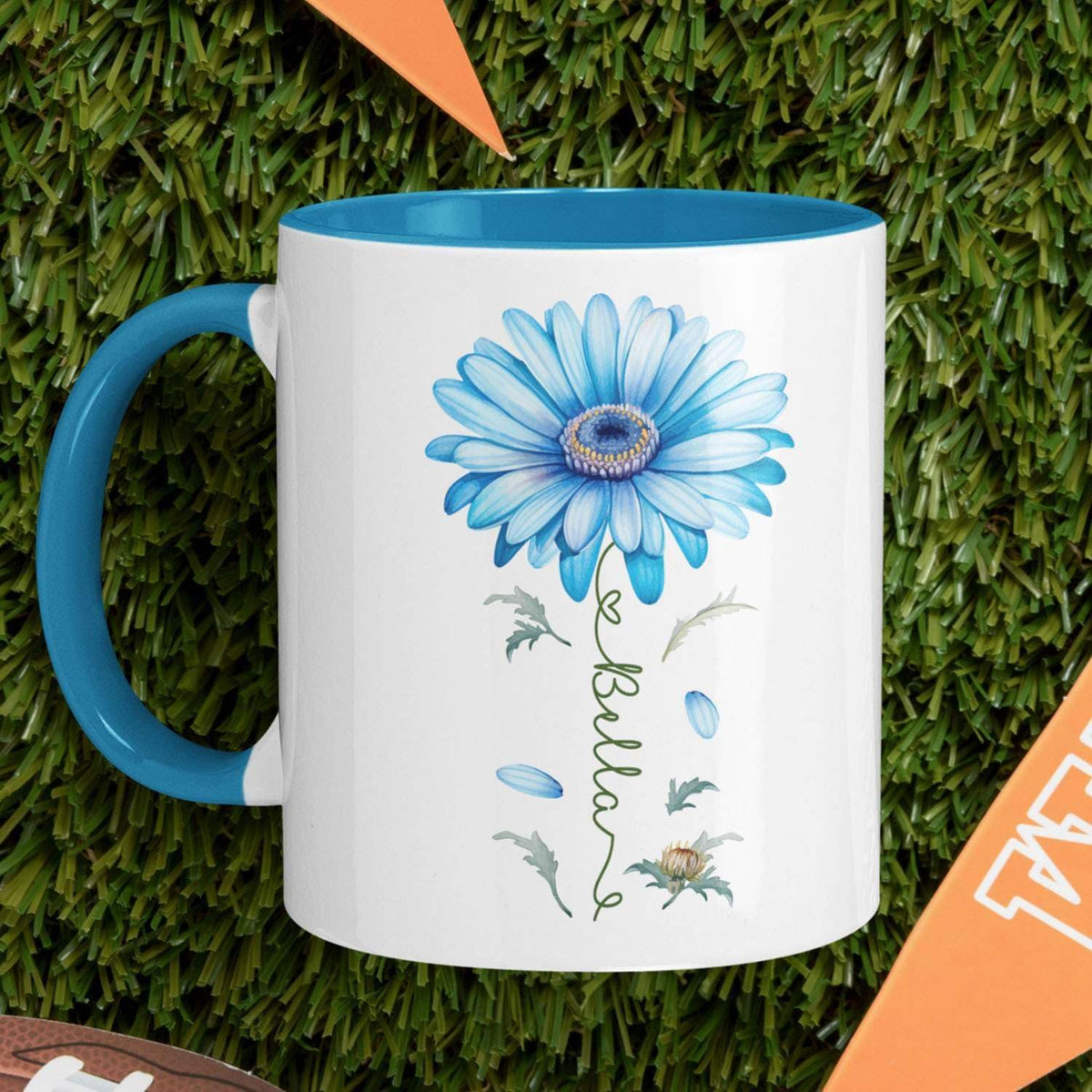 Adorable Gerbera Daisy Flower Mug, Customized Flower Themed Cup With Name, Novelty Daisy Flower