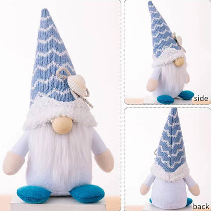 Summer Gnomes Decorations, Beach Gnome Plush Decor for Home Ocean Day Gnomes Tiered Tray Decor