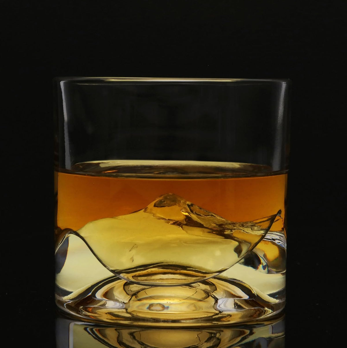 Denali Mountain Heavy Crystal Whiskey Glasses Gift Set of 2, Thick Freezable Bourbon Glass 1lb