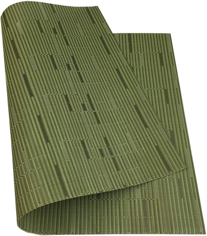 Red-A Placemats Set of 6 for Dining Table Heat-Resistant Washable Place Mats Woven Vinyl Kitchen