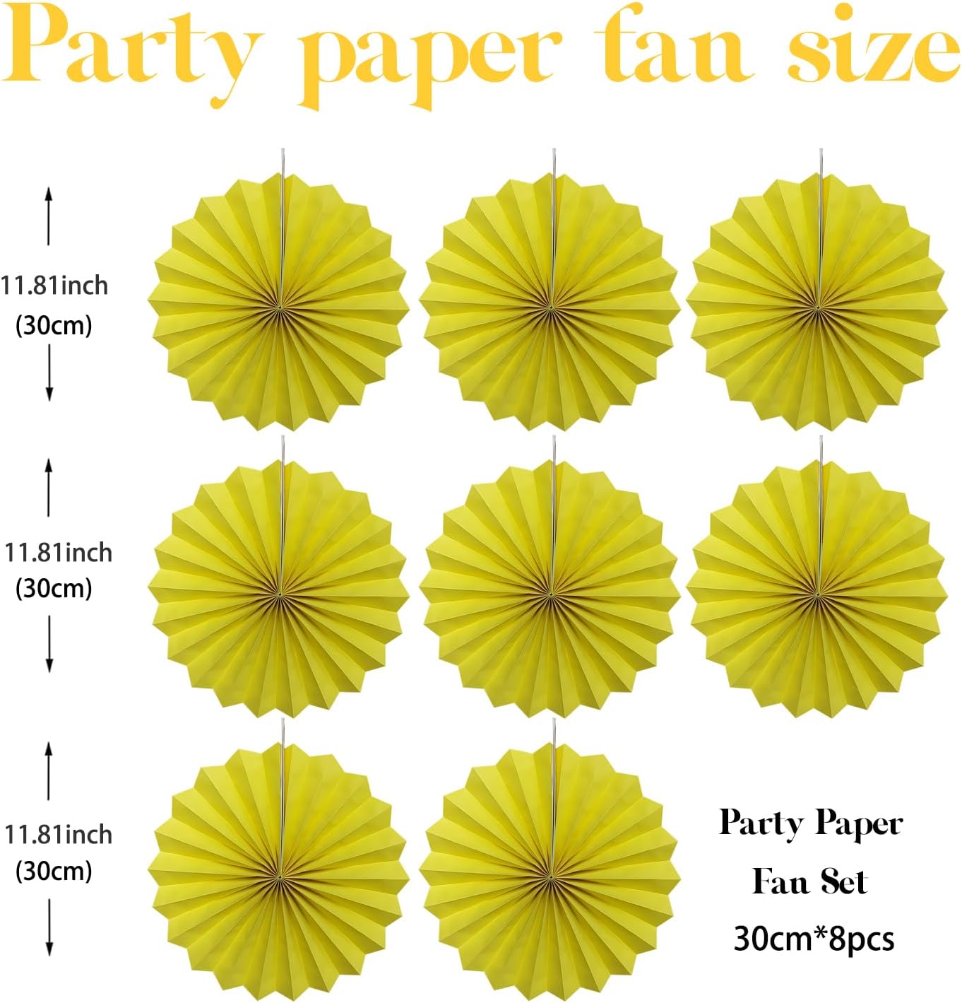 Yellow Party Decorations,Paper Decorations for Party,Lemon Decorations Party Paper Fans Bulk