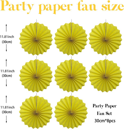 Yellow Party Decorations,Paper Decorations for Party,Lemon Decorations Party Paper Fans Bulk