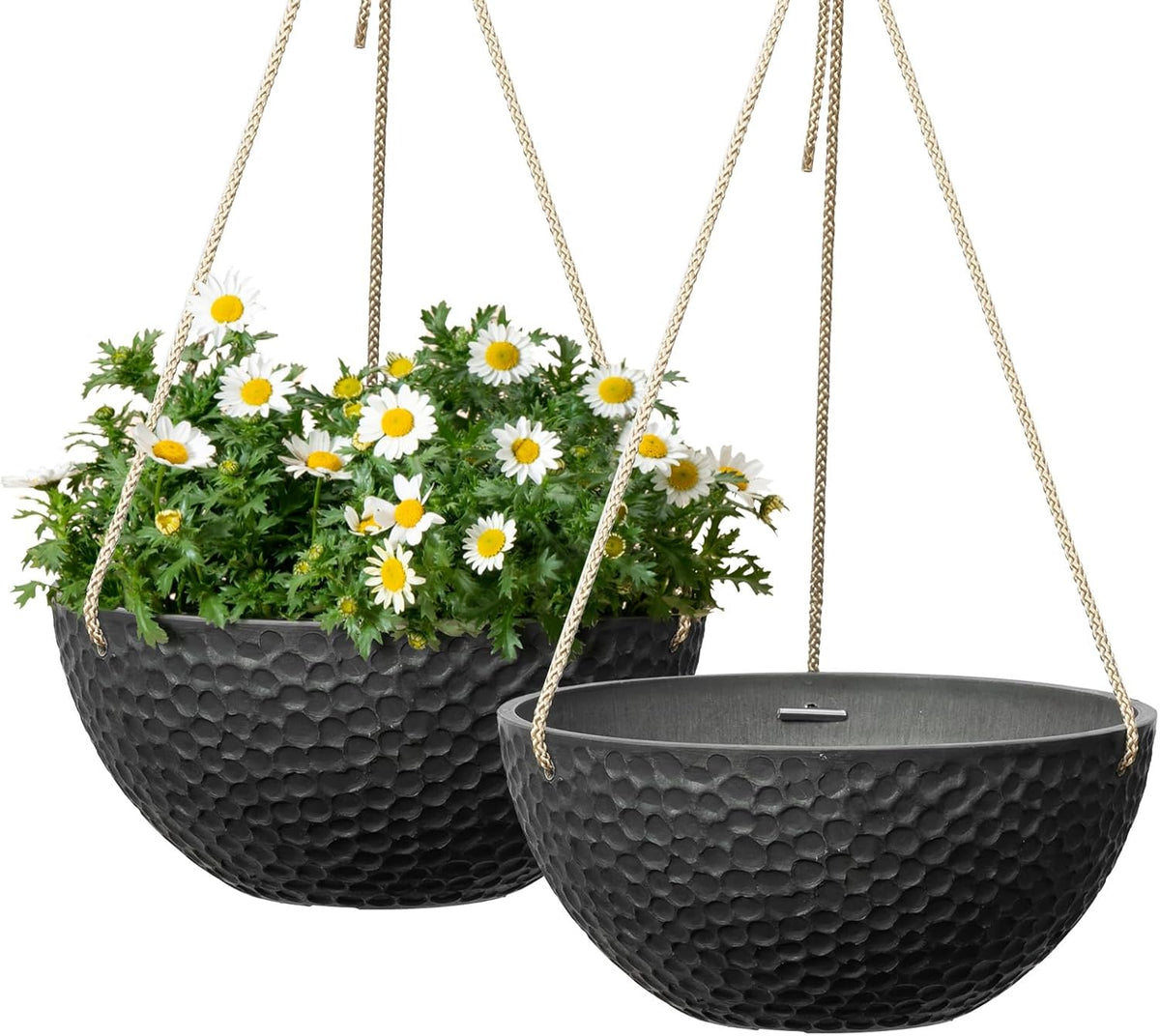 LA JOLIE MUSE Hanging Planters for Indoor Plants, Medium Hanging Planters with Drain Holes, Outdoor