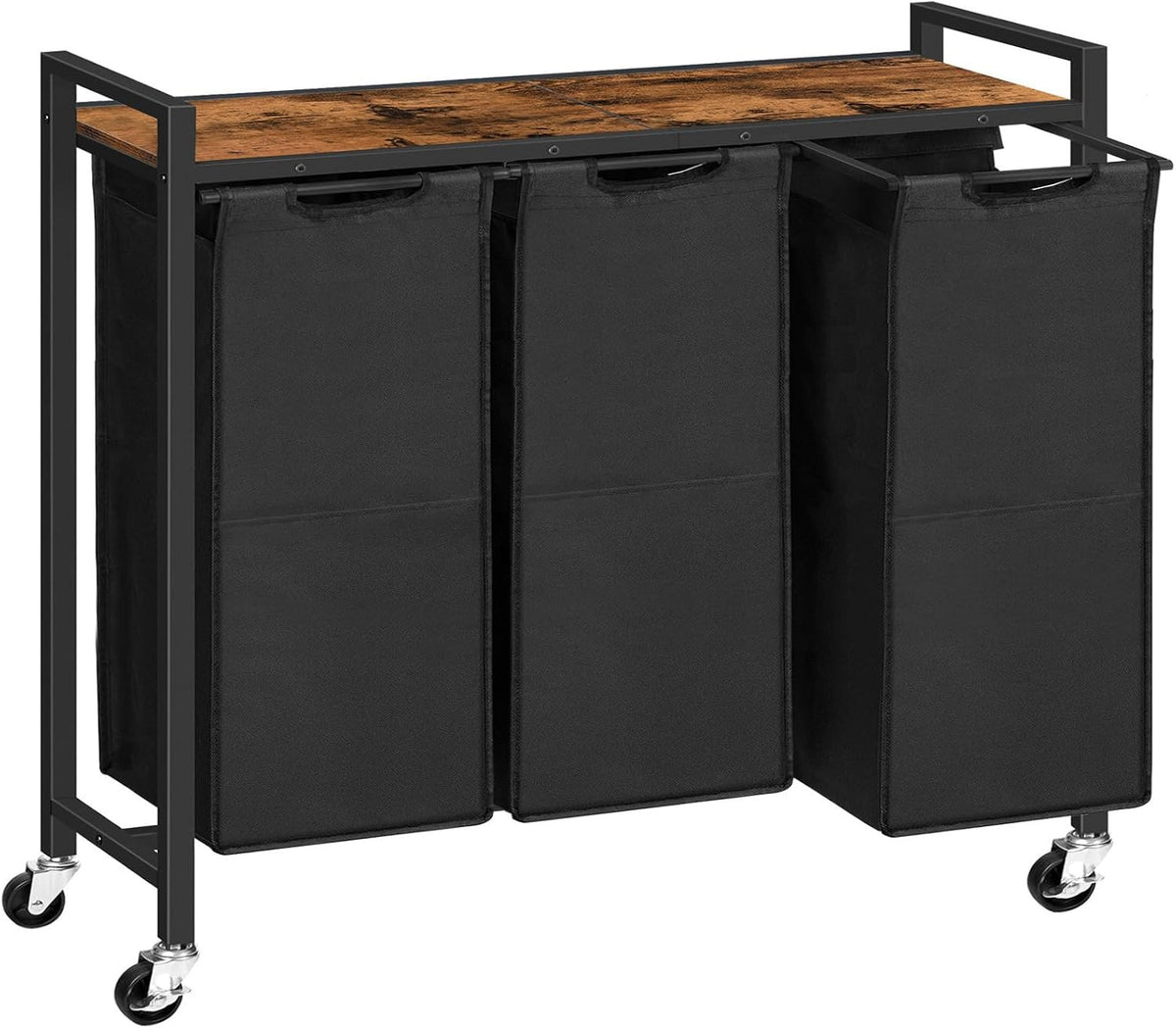 HOOBRO Laundry Sorter 3 Section, Laundry Hamper with Wheels, 3 × 11.5 Gal (43.5 L), Rolling Laundry