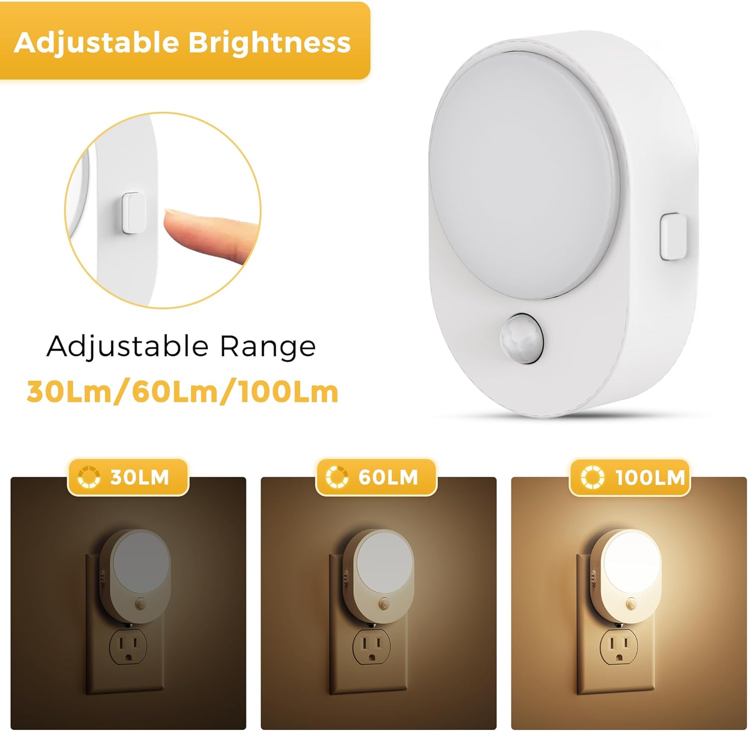 L LOHAS LED Motion Sensor Night Light,[2-PACK] Night Lights Plug into Wall,Motion Sensor and Dusk