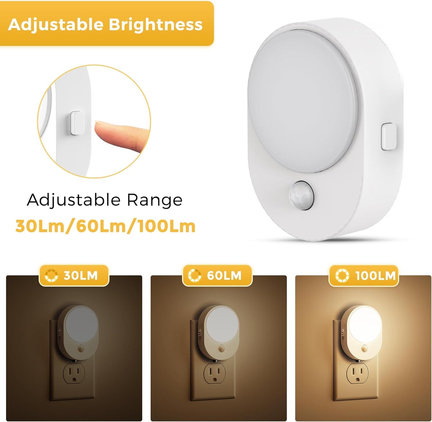 L LOHAS LED Plug in Night Light with Motion Sensor and Dusk to Dawn Sensor,[4-PACK] Night Lights