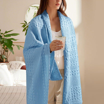 PHF 100% Cotton Waffle Weave Throw Blanket, Soft Lightweight Breathable Cozy Summer Throws for